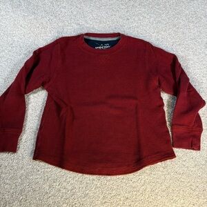 Jumping Beans Waffle Knit Thermal Long Sleeve Shirt Boys Size L (7) Maroon Red